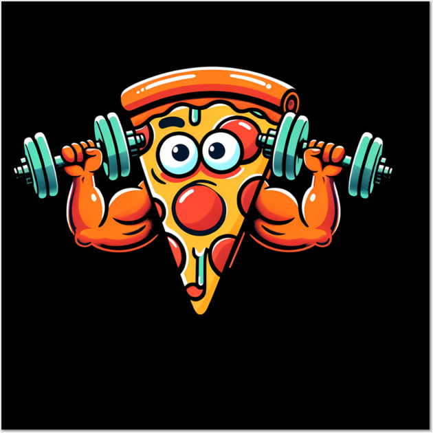 Funny Lifting Workout, Pizza Lover Wall Art by logiamerch