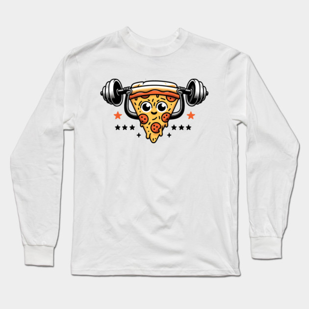 Funny Lifting Workout, Pizza Lover Long Sleeve T-Shirt by logiamerch