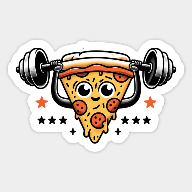 Funny Lifting Workout, Pizza Lover Sticker by logiamerch