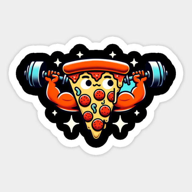 Funny Lifting Workout, Pizza Lover Sticker by logiamerch