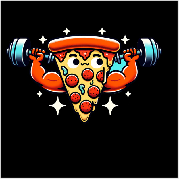 Funny Lifting Workout, Pizza Lover Wall Art by logiamerch