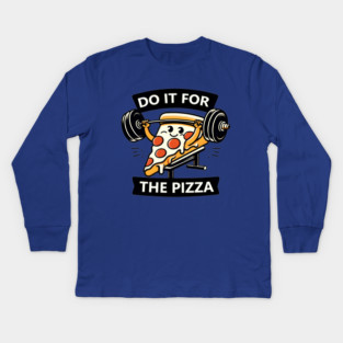 Funny Lifting Workout, Pizza Lover Kids Long Sleeve T-Shirt