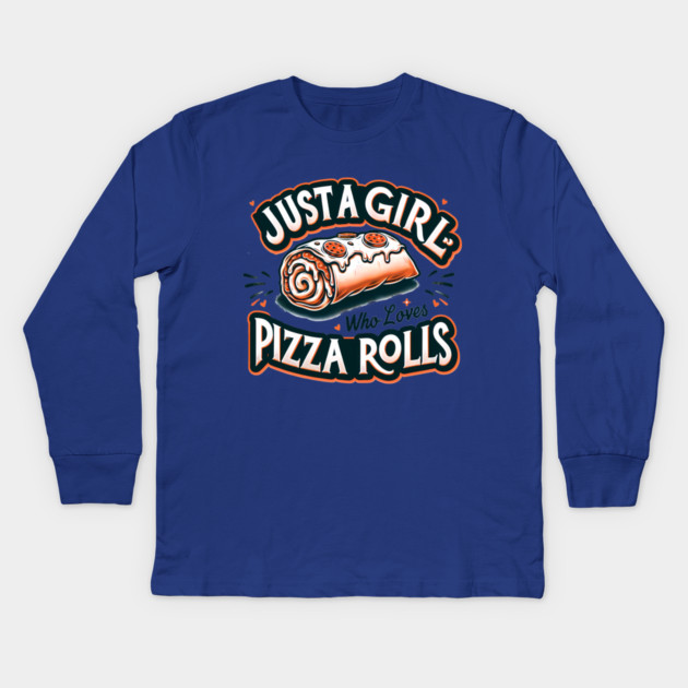 Just a Girl Who Loves Pizza Kids Long Sleeve T-Shirt by logiamerch