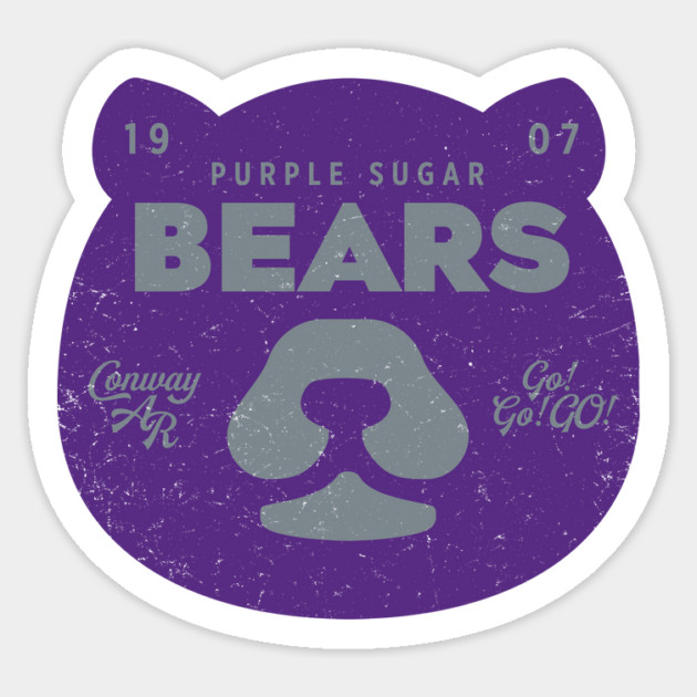 Purple Sugar Bears of Conway Sticker by rt-shirts