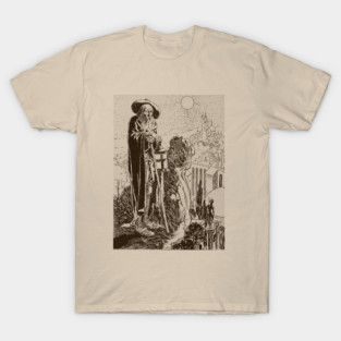 Vintage Wizard Illustration Artwork T-Shirt