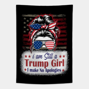 Trump Girl No Apologies Donald Trump President 2024 Tapestry