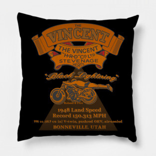 The Vincent Black Lightning Motorcycle Pillow