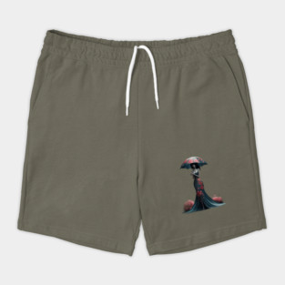 Figure in an Elegant Holding an Umbrella Shorts