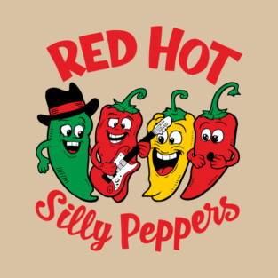 Red Hot Silly Peppers Music Lover Pun Parody T-Shirt