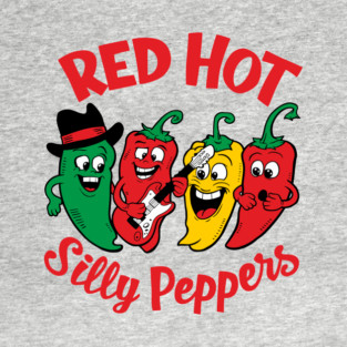 Red Hot Silly Peppers Music Lover Pun Parody T-Shirt