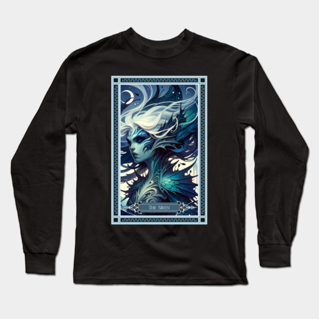 The Siren Tarot Card Long Sleeve T-Shirt by HolidayBug