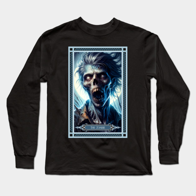 The Zombie Tarot Card Long Sleeve T-Shirt by HolidayBug