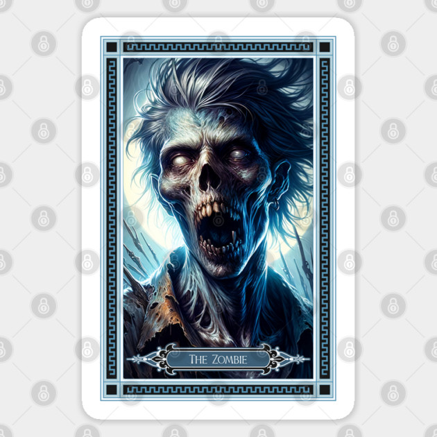 The Zombie Tarot Card Sticker by HolidayBug