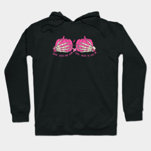 Funny Breast Cancer Awareness Survivor Previvor Halloween Pumpkins Gift For Girl Women Hoodie