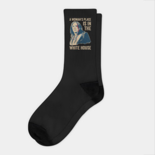 A Womans Place Is In The White House Kamala Harris 2024 Socks