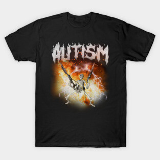 Autistic Funny Skeleton Vintage Bootleg Shirt, Autism Edgy Skeleton Meme, Autism Skeleton Meme T-Shirt