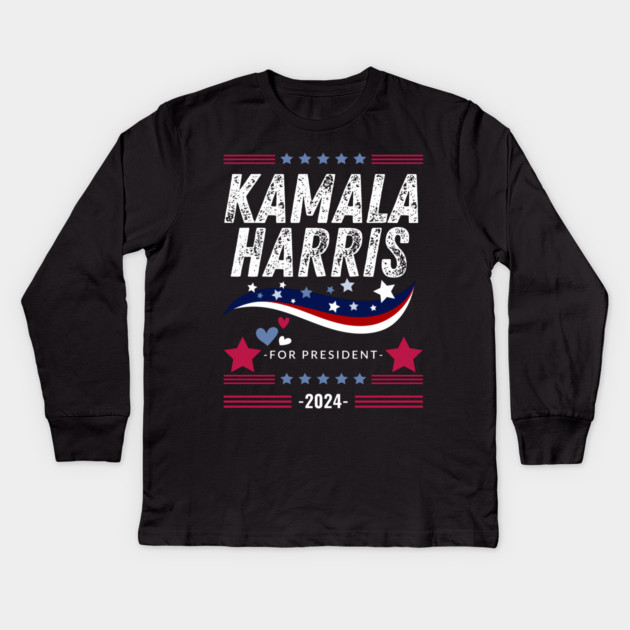 Kamala 2024 Kids Long Sleeve T-Shirt by BlackMeme94