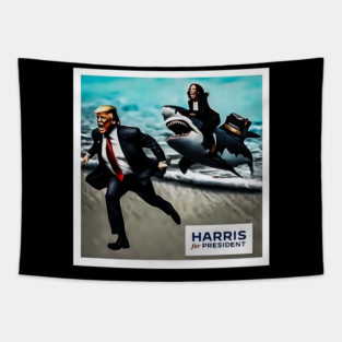 Trump and Kamala Harris Make America Laugh Again Tapestry
