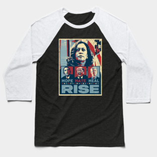 HOPE HATE HEAL RISE KAMALA HARRIS 2024 Baseball T-Shirt