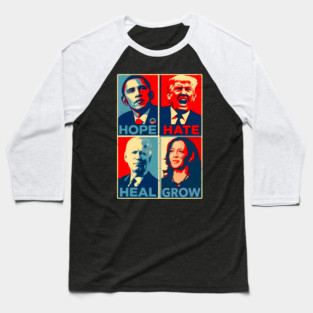 Hope-Hate-Heal-Grow Baseball T-Shirt