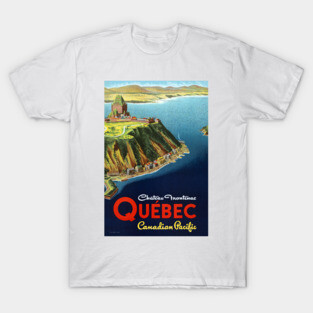 Vintage Travel Poster Canada Quebec T-Shirt