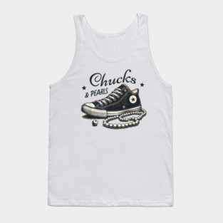 Chucks And Pearls I'M With Her Kamala 2024 Retro Vintage Tank Top