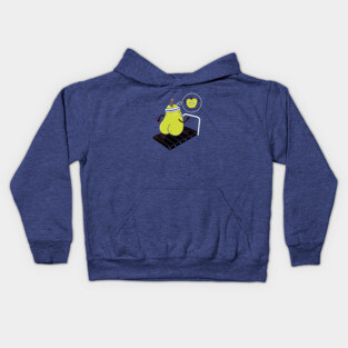 Pear On Treadmill, getting in shape, Workout Kids Hoodie