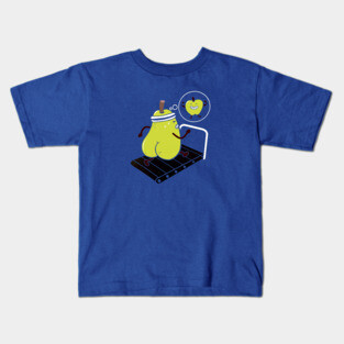 Pear On Treadmill, getting in shape, Workout Kids T-Shirt