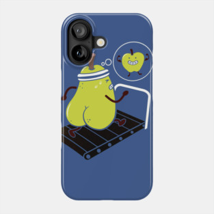 Pear On Treadmill, getting in shape, Workout Phone Case