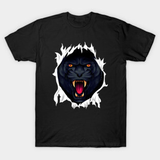 A Black Panther Ripping Through Fabric T-Shirt