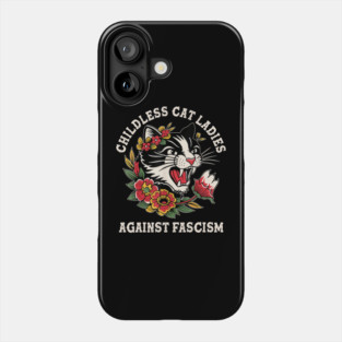 Childless Cat Ladies Against Fascism Vote Kamala 2024 Phone Case