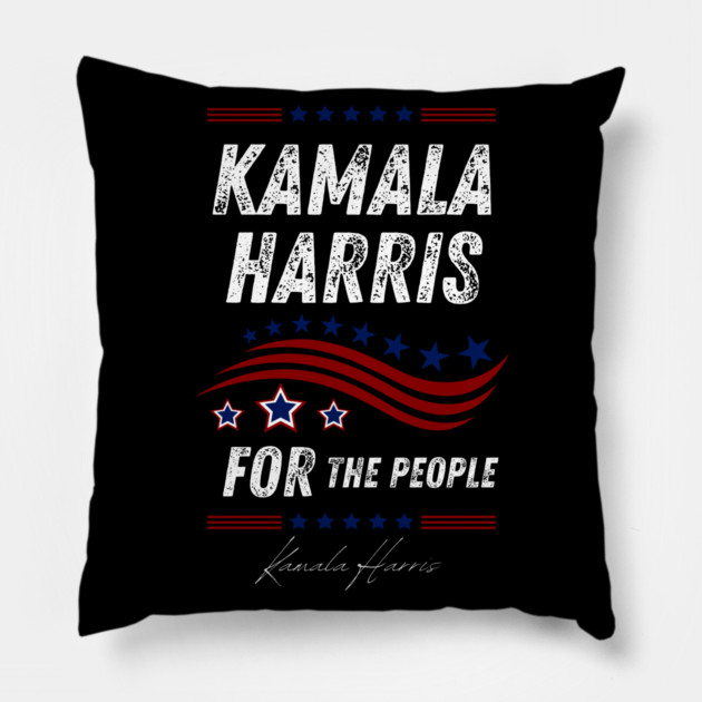kamala-harris-for-the-people Pillow by BlackMeme94