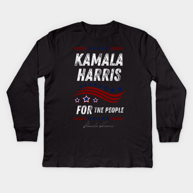 kamala-harris-for-the-people Kids Long Sleeve T-Shirt by BlackMeme94