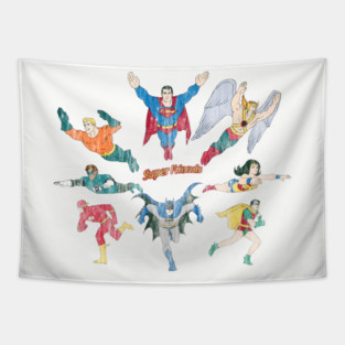 Super Friends Vintage Tapestry