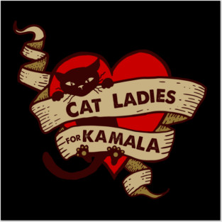 Cat Ladies for Kamala Posters and Art