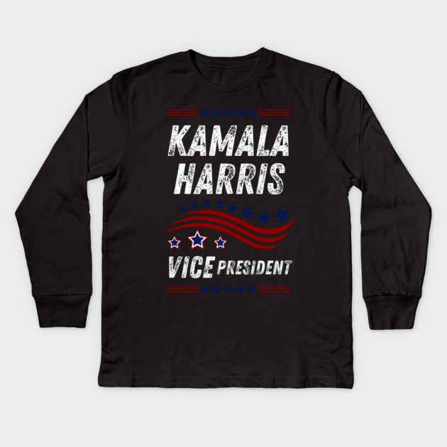 kamala-harris-vice-president Kids Long Sleeve T-Shirt by BlackMeme94