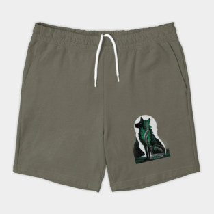 Green Wolf Look at Sky Shorts