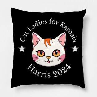 Cat Ladies for Kamala Harris 2024 Pillow