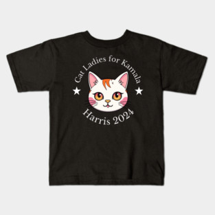 Cat Ladies for Kamala Harris 2024 Kids T-Shirt