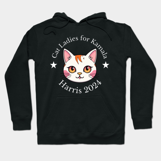 Cat Ladies for Kamala Harris 2024 Hoodie by UrbanLifeApparel