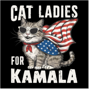 Cat ladies for kamala Posters and Art