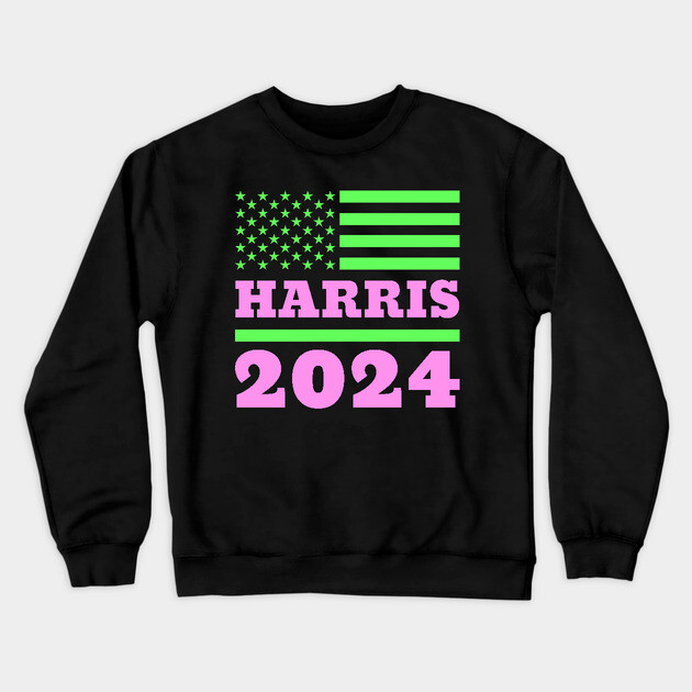 Kamala Harris for President 2024 - Vibrant AKA Colors Crewneck Sweatshirt by UrbanLifeApparel