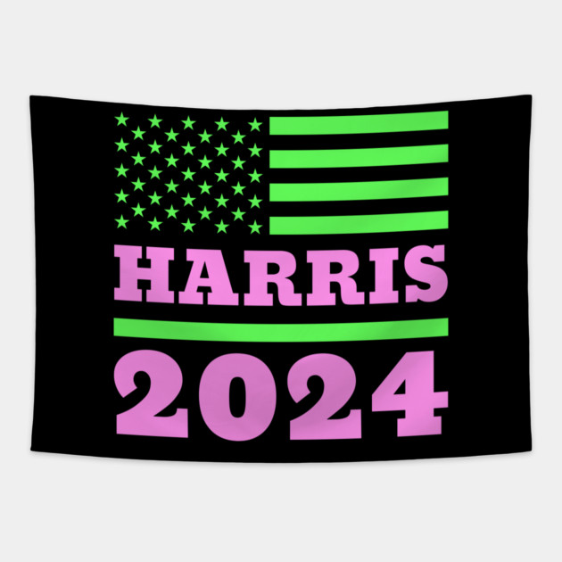 Kamala Harris for President 2024 - Vibrant AKA Colors Tapestry by UrbanLifeApparel