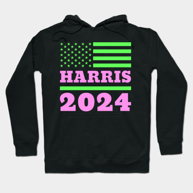 Kamala Harris for President 2024 - Vibrant AKA Colors Hoodie by UrbanLifeApparel