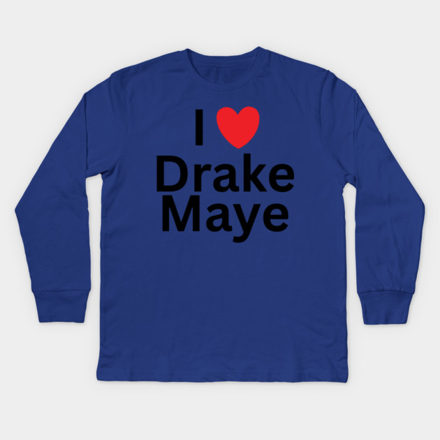 I-Love-Drake-Maye Kids Long Sleeve T-Shirt by BlackMeme94