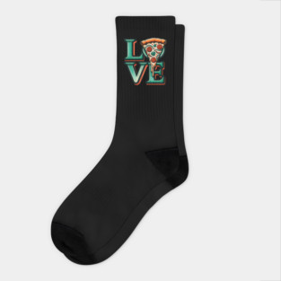 Love Pizza, Funny Pizza Lover Socks