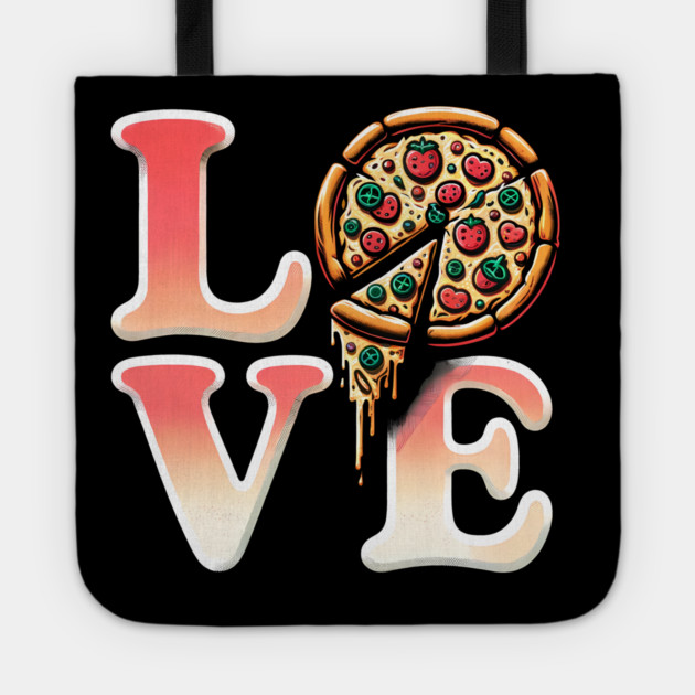 Love Pizza, Funny Pizza Lover Tote by logiamerch