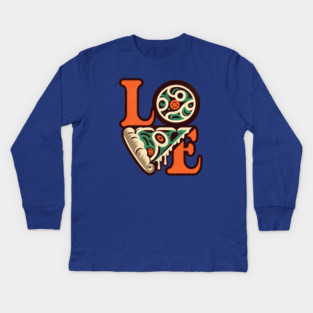 Love Pizza, Funny Pizza Lover Kids Long Sleeve T-Shirt