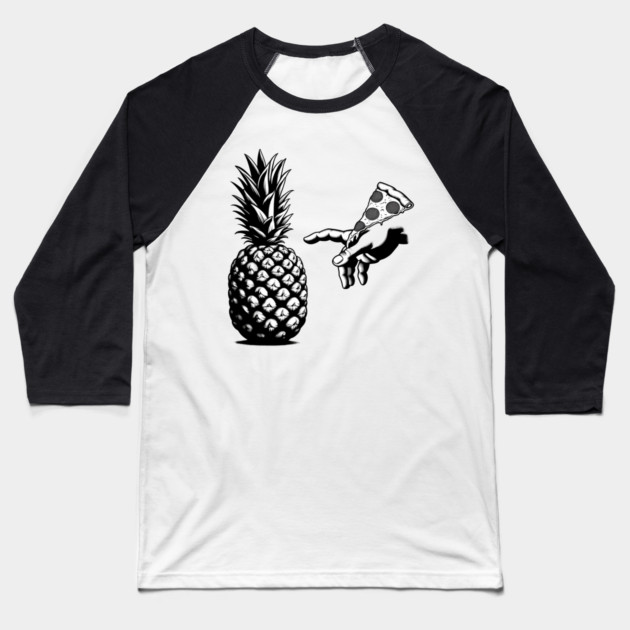 Love Pineapple on Pizza, Funny Pizza Lover Baseball T-Shirt by logiamerch