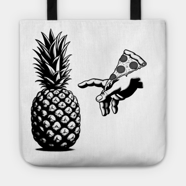 Love Pineapple on Pizza, Funny Pizza Lover Tote by logiamerch